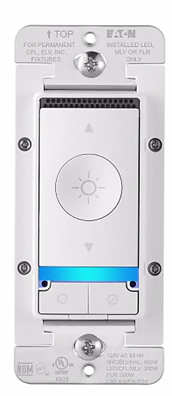 Eaton Wfavd30-W-Bx-L Wi-Fi Smart Voice Dimmer Switch – 120V, 3-Way Compatible, White Finish, No Neutral Required 1
