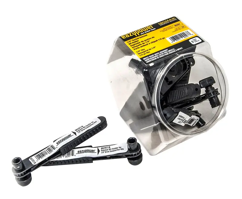 Eazypower 00297 Compact Ratchet Wrench – 1/4" Drive, Hex Shank, 4.5" Overall Length 1