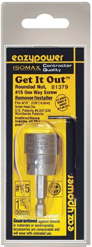 Eazypower 81379 One-Way Screw Extractor Set – #15 Hss Bolt/Screw Remover 1
