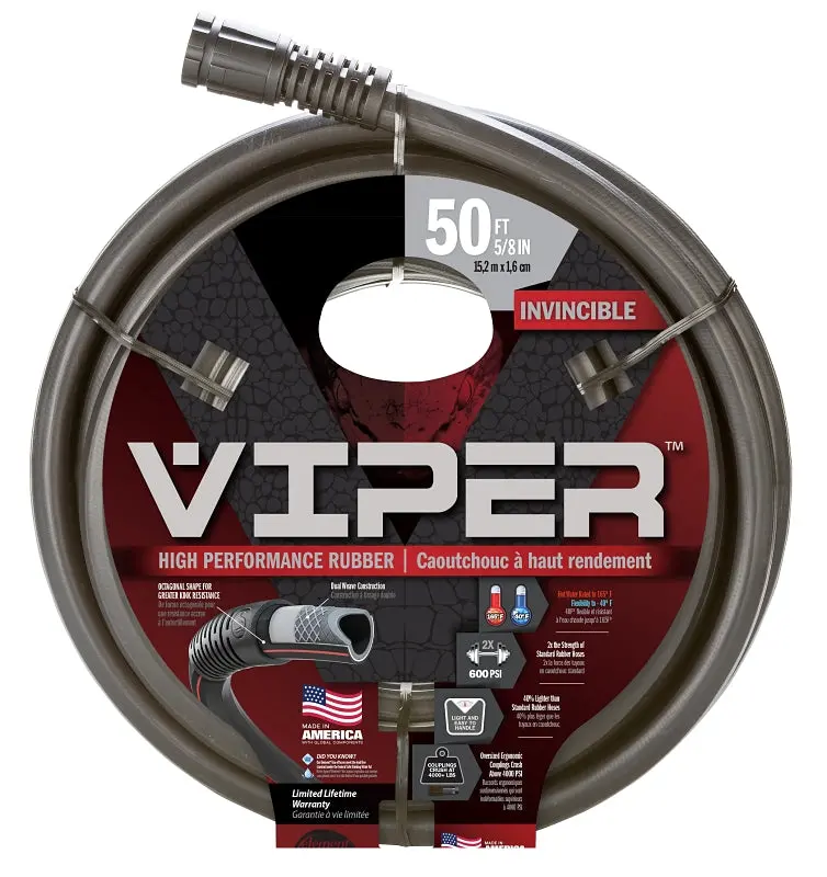 Element Viper Celvp58050 Heavy-Duty Rubber Garden Hose – 5/8" X 50 Ft, Kink-Resistant Black 1