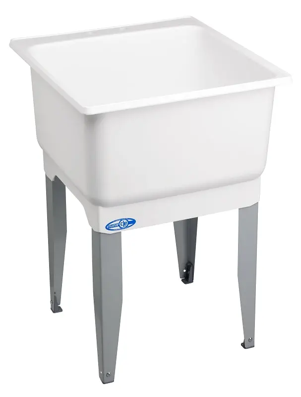 Elm Utilatub Series 14 Floor-Mount Laundry Tub – 20-Gallon Polypropylene Bowl, 33" Overall Height, White 1