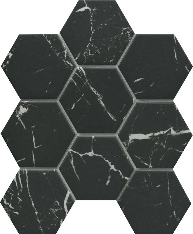 Emser Elegan Nero Porcelain Mosaic Tile – 11" X 10", Pressed Edge, W95Elegne1011Mh4M Series 1