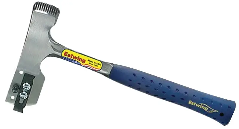 Estwing E3-Ca Milled-Face Shingle Hammer – 28-Ounce Steel Head, 12.5-Inch Overall Length With Replaceable Blade & Gauge 1