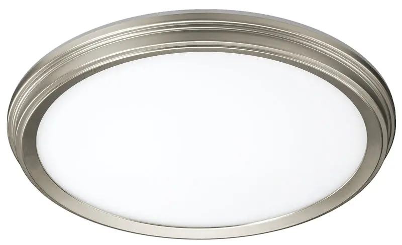 Eti 56572114 Brushed Nickel Flushmount Light – Integrated 14W Led With Nightlight Feature 1