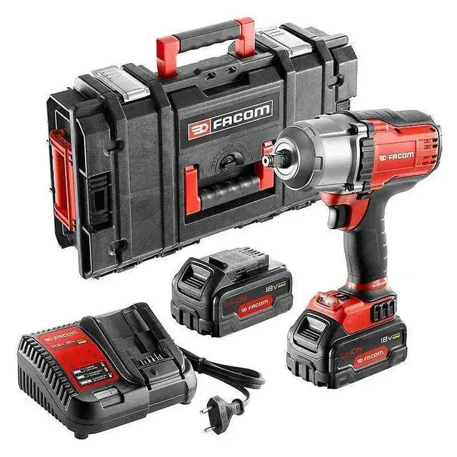 Facom 18V Cordless High-Torque Impact Wrench – 1625 Nm, 1/2" Drive, Dual 5Ah Batteries & Toughsystem Case (Clearance) 1