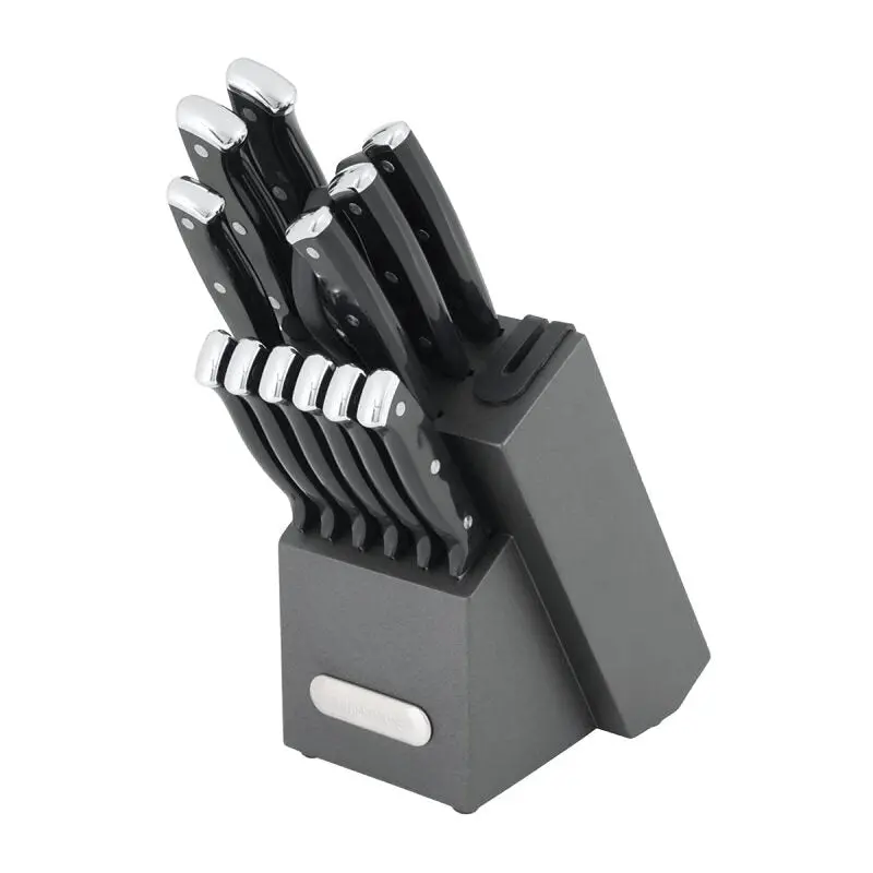 Farberware 14-Piece Stainless Steel Knife Set With Plastic Handle Accents 1