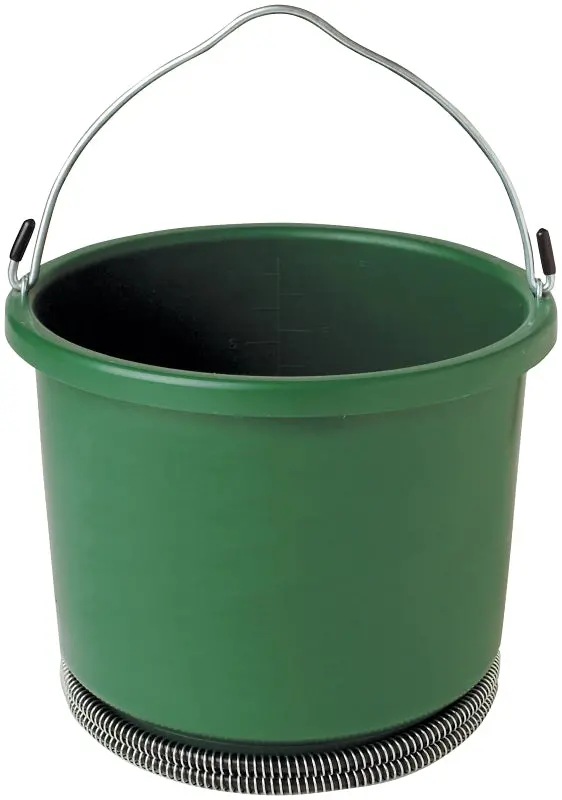 Farm Innovators Hb-60 5-Gallon Heated Plastic Bucket – Green, Frost-Proof Animal Waterer 1