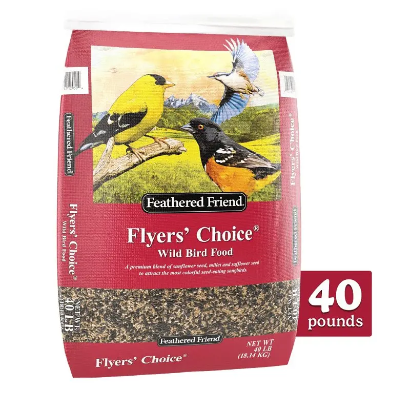Feathered Friend 14407 Flyers' Choice Wild Bird Food – 40-Pound Bag, Premium Blend 1