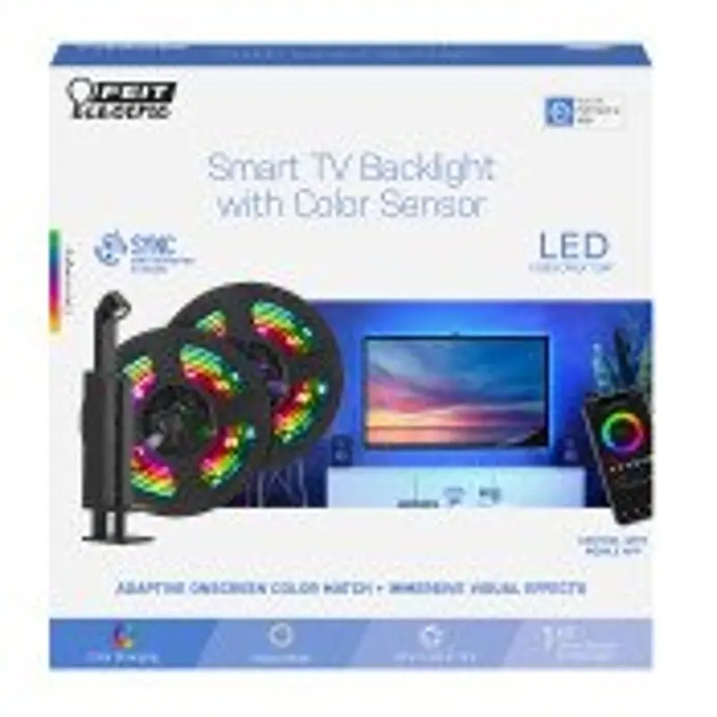 Feit Electric Rgb Smart Tv Backlight Strip With Ambient Color Sensor – 100-240V Ac, Clear Finish 1