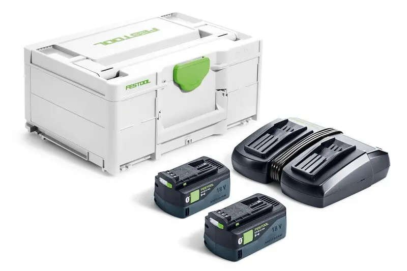 Festool 577079 Sys 18V Power Bundle — Dual 5.0 Ah Batteries + Tcl 6 Duo Charger 1