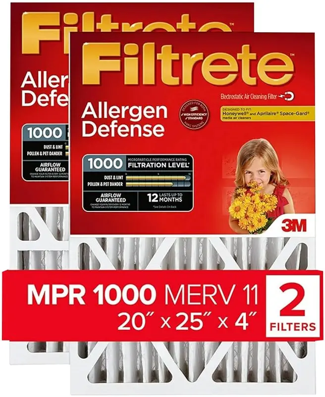 Filtrete Nadp03-2Pk-2 High-Efficiency Air Filter – 25" X 20" X 1", Merv 11 / Mpr 1000 1