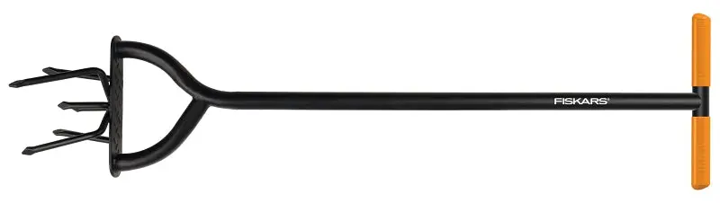 Fiskars 11-Inch 6-Tine Garden Tiller With Steel Handle And Ergonomic Design 1