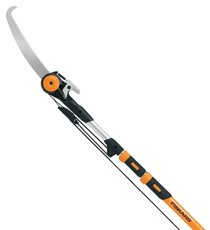Fiskars 394631-1001 Extendable Pole Saw & Pruner – 1.25-Inch Cutting Capacity, Steel Blade, Adjustable 7–16 Ft Reach 1