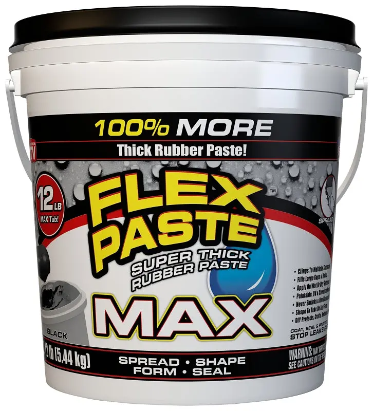 Flex Paste Pfsmaxblk01 All-Purpose Rubberized Sealant – 12 Lb Black Tub 1