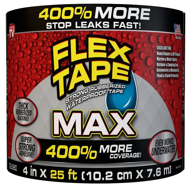 Flex Tape Heavy-Duty Rubberized Waterproof Tape – 25 Ft × 4 In Black Sealing & Patching Solution 1