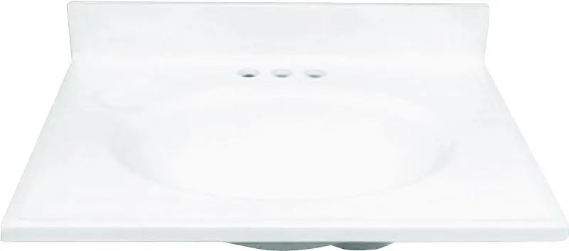 Foremost 25-Inch White Solid Marble Vanity Top With Countertop Edge 1
