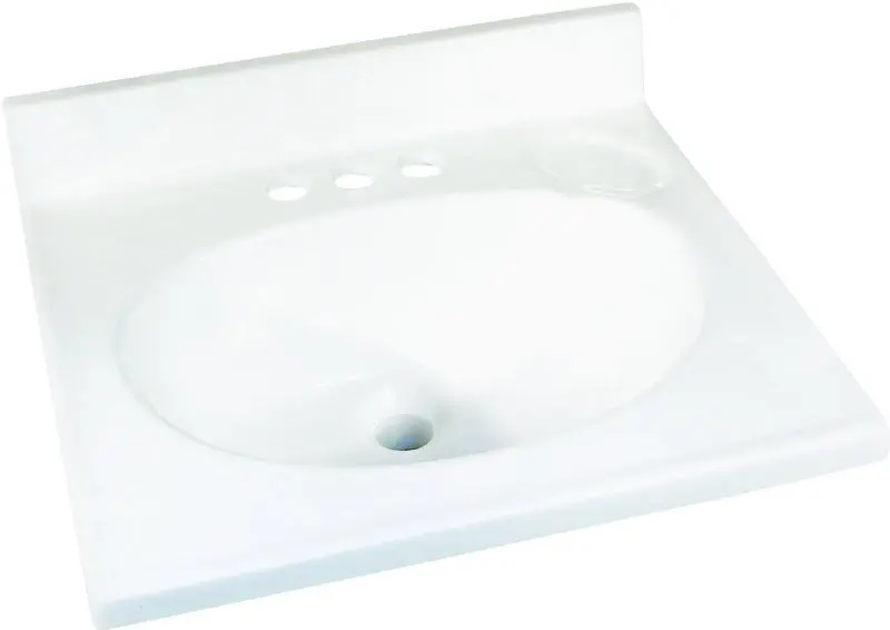 Foremost Ws-1719 Solid White Marble Vanity Top – 19" L × 17" W With Countertop Edge 1