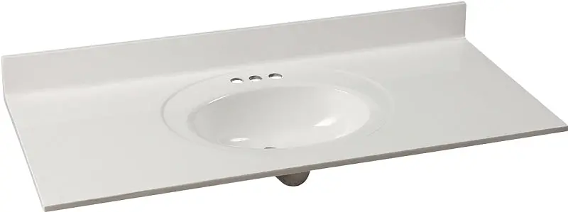 Foremost Ws-2249 Marble Vanity Top — 49" × 22", Solid White With Oval Bowl 1