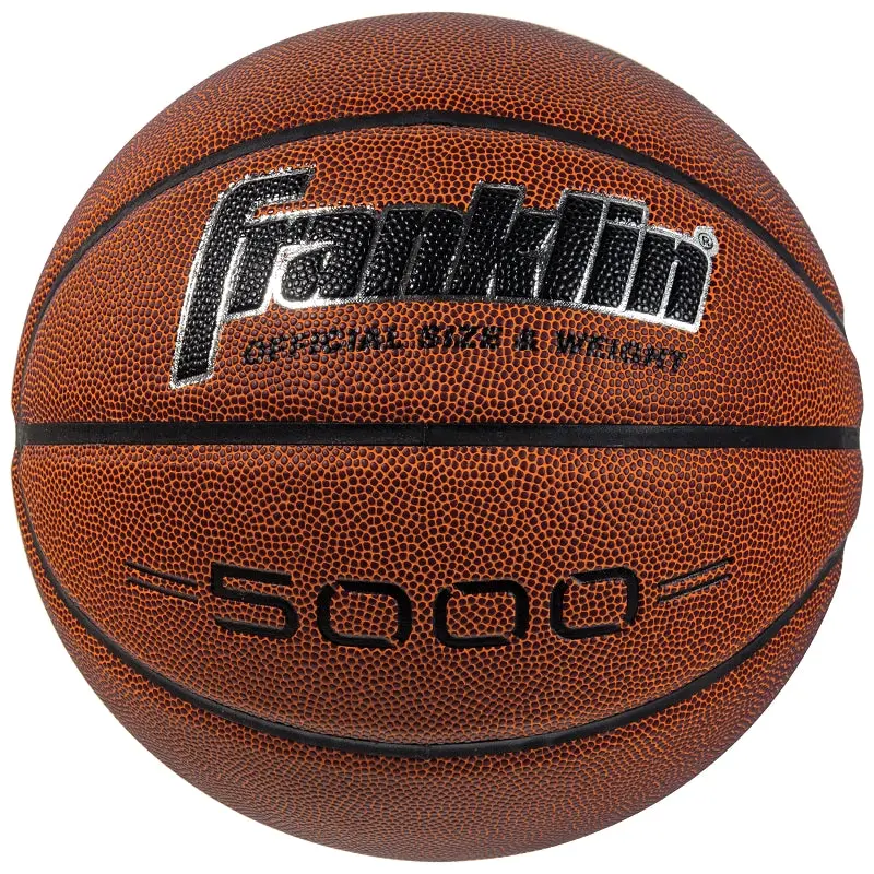 Franklin Sports Official-Size Outdoor Basketball – 29.5" Circumference, Black/Tan Composite Leather 1