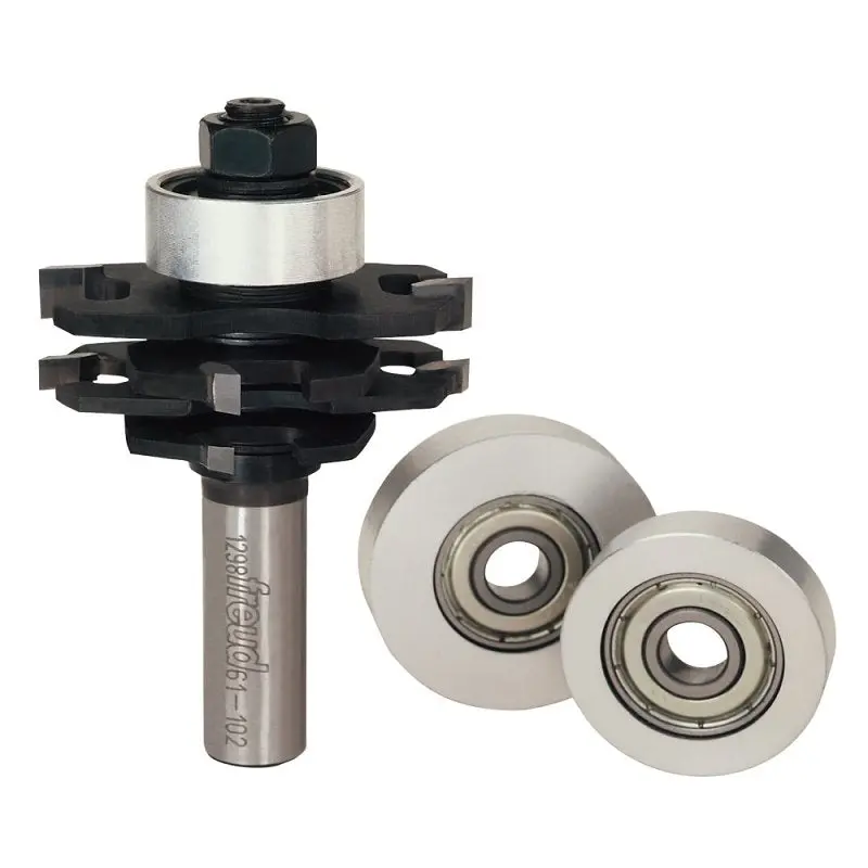 Freud 61-102 Stacked Slotting Router Bit Set — Adjustable Width (1/8"–23/32"), 2" Cutter Dia, 3-1/4" Oal, 1/2" Shank 1