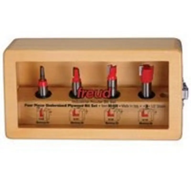 Freud 89-650 Undersized Plywood Router Bit Set – 4-Cutter Carbide Design 1
