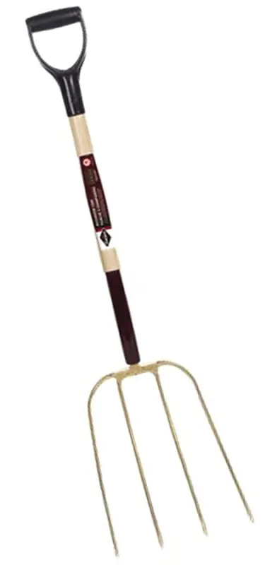 Garant G0415Du Mushroom Tine Fork – 4-Tine Steel Head, 30 In Gold-Plated Handle 1