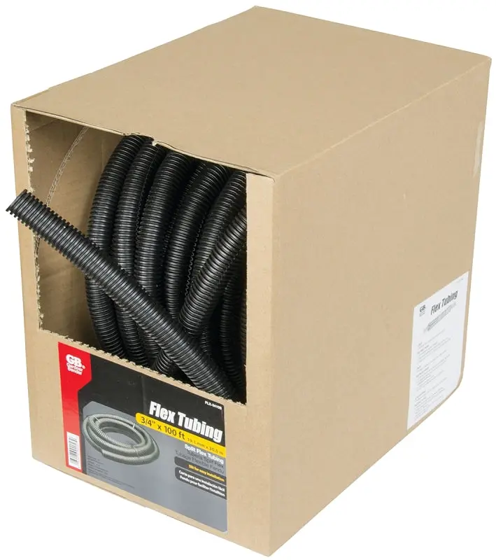Gardner Bender Flx-3410B Flexible Split Conduit Tubing – 3/4" Diameter, 100-Foot Black Polypropylene Roll 1