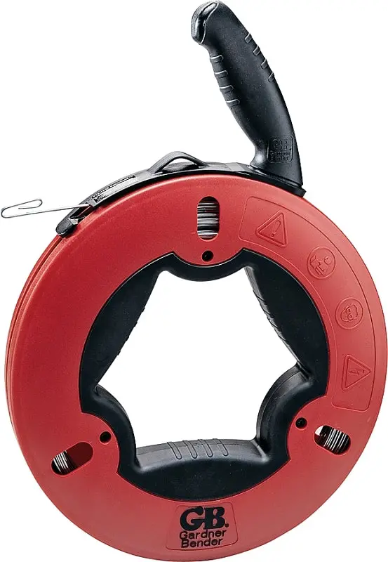 Gardner Bender Upperhand Fts-125R Fish Tape – 125-Foot Carbon Steel Tape With Red Case And 1/8-Inch Width 1