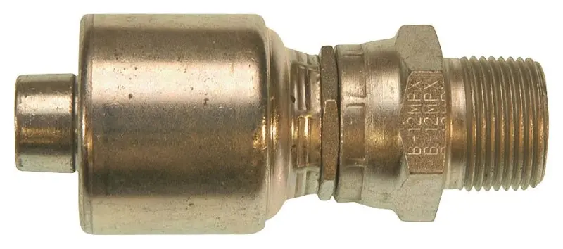 Gates Megacrimp G25105-1212 Hose Coupling – 3/4" Nptf Crimp X 3/4" Nptf Straight Fitting, Zinc-Plated Steel 1