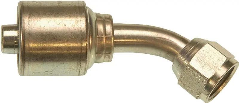 Gates Megacrimp G25175-1212 Hose Fitting – 1-1/16"-12 Crimp-To-Jic 45° Elbow Coupling, Zinc-Plated Steel 1