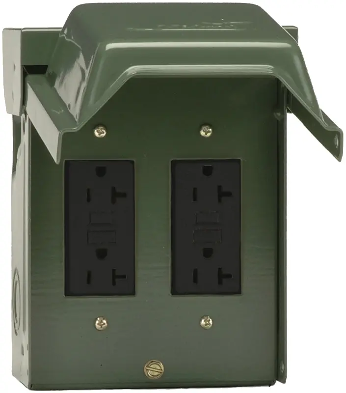 Ge U012010Grp Weather-Resistant Power Outlet – 20A, 120V, Nema 3R, Green Housing 1