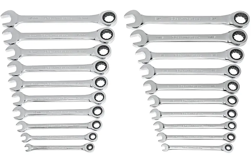 Gearwrench 20-Piece Ratcheting Combination Wrench Set – Chrome-Plated Alloy Steel, Full Polish Finish 1
