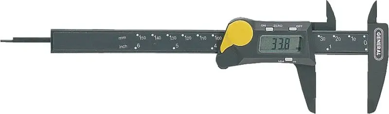 General Tools 147 Digital Caliper – 0–6" Range, 1.57" Jaw Capacity, Stainless Steel Body With Lcd Display 1