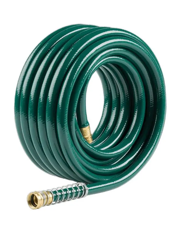 Gilmour Flexogen 864001-1001 Heavy-Duty Garden Hose – 100 Ft, Brass & Stainless Fittings, Green Vinyl 1