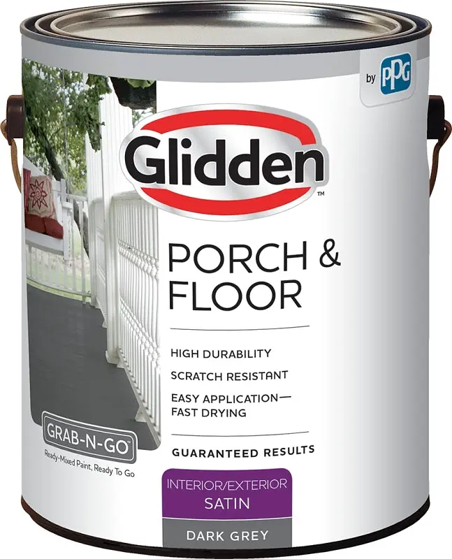 Glidden 3032F Satin Finish Paint & Primer In One – Dark Gray, 1-Gallon Interior/Exterior Ready-To-Use Formula 1