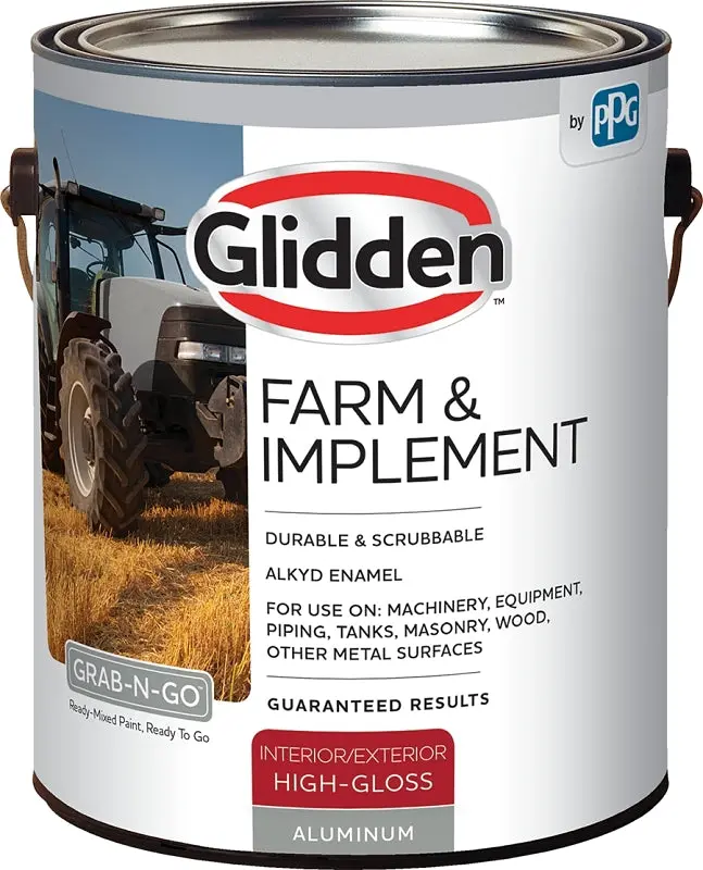 Glidden Glfiie50Al-01 High-Gloss Aluminum Exterior Paint – 1 Gallon, Weather-Resistant Finish 1