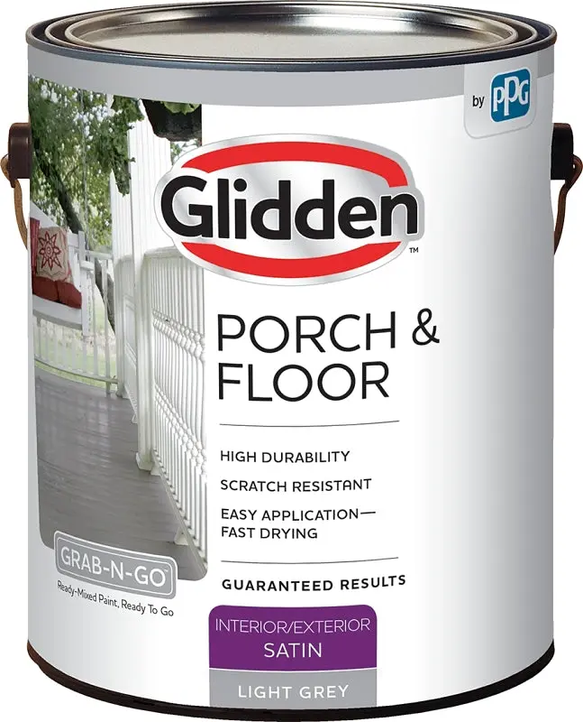 Glidden Premium Paint & Primer In One – Light Gray Satin Finish, 1-Gallon Can 1