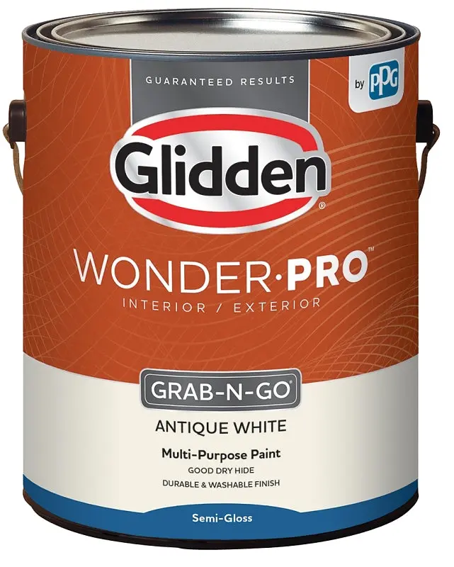 Glidden Wonder-Pro Glwp32Aw/01 Semi-Gloss Interior & Exterior Paint – Antique White, 1-Gallon Can 1