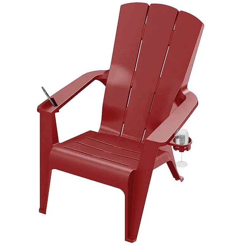 Gracious Living 11807-20 Crimson Red Resin Adirondack Chair – All-Weather Outdoor Seating 1