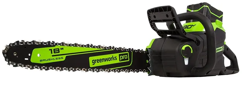 Greenworks Pro 2019902 80V Cordless Chainsaw – Includes 4Ah Battery, 18-Inch Bar, 32-Inch Cutting Capacity 1