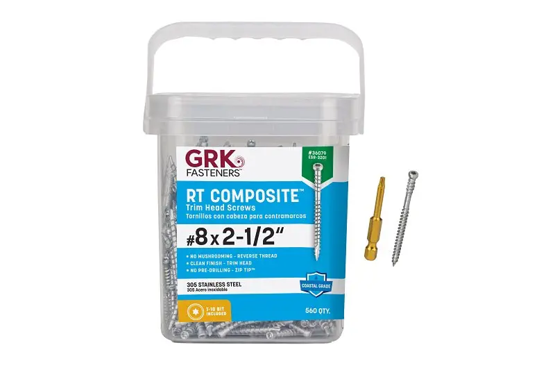 Grk Fasteners Pheinox 2.5-Inch Stainless Steel Screw – Star Drive, Zip-Tip, 500-Pack 1