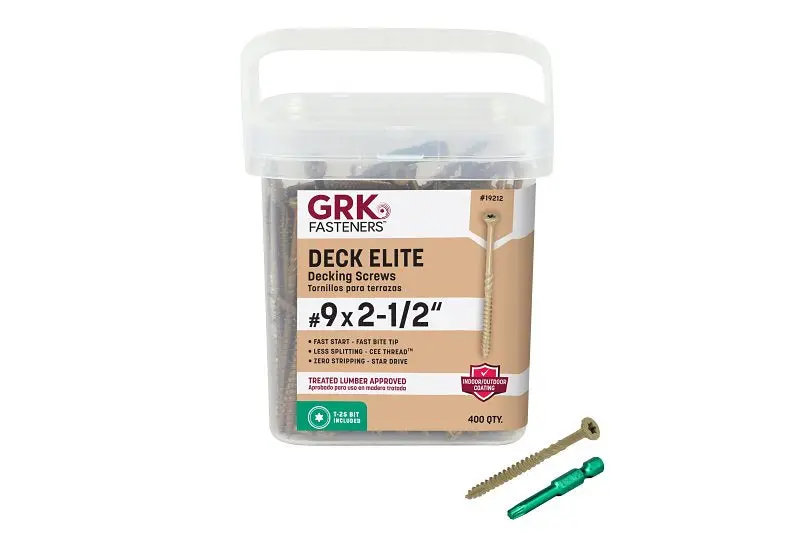 Grk Fasteners R16Mf Deck Screw – #9 × 2.5", E-Coated Steel, Bugle Head, Star Drive, Corrosion-Resistant Fastener 1