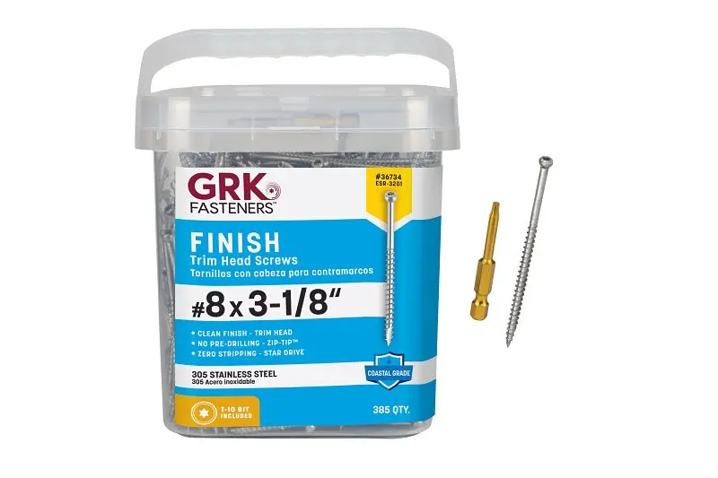 Grk Pheinox Stainless Steel Star-Drive Screw – #8 × 3-1/8", Round Head, 385-Pack 1