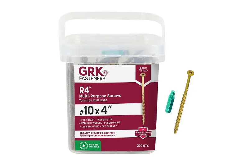 Grk R4 #10 × 4" Climatek Framing Screw – Star Drive, Steel, 270-Pack 1