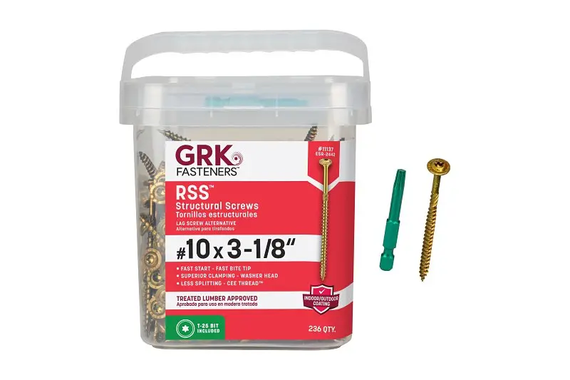 Grk Rss 11137 Structural Screw – 3-1/8", Washer Head, Star Drive, Zip-Tip 1