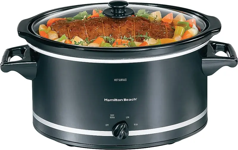 Hamilton Beach 8-Quart Manual Slow Cooker In Black And Silver 1