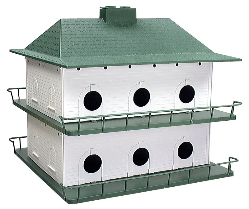 Heath Ph-12 Decorative Plastic Birdhouse – 21 In Wide × 18 In High, Green/White Colorway 1