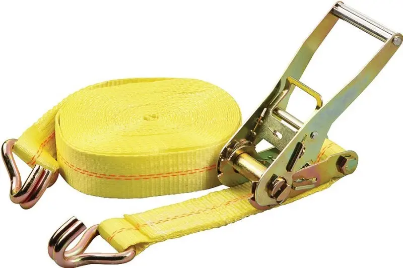 Heavy-Duty 2-Inch Yellow Polyester Tie-Down Strap With Steel Fittings – 40 Ft Length, 3333 Lb Working Load Limit 1