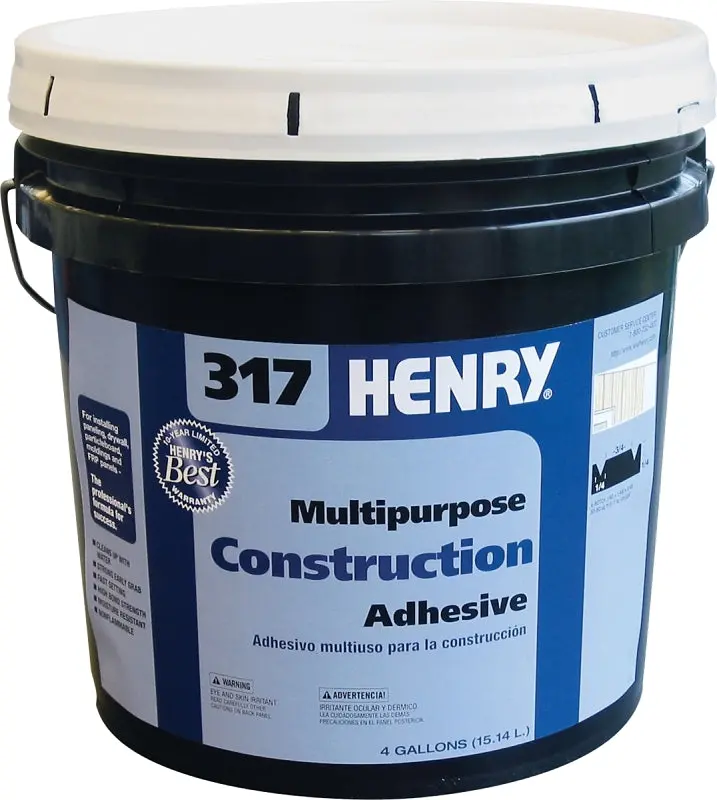 Henry 12039 Construction Adhesive – Off-White, 4-Gallon Pail For Heavy-Duty Bonding 1