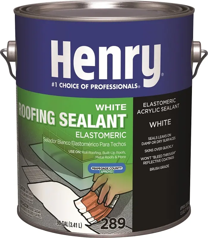 Henry He289046 Roof Sealant – White Liquid Elastomeric Coating, 3.41L Can For Weatherproofing Repairs 1